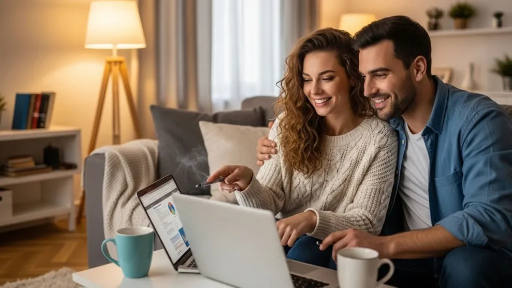 Couple reviewing insurance documents