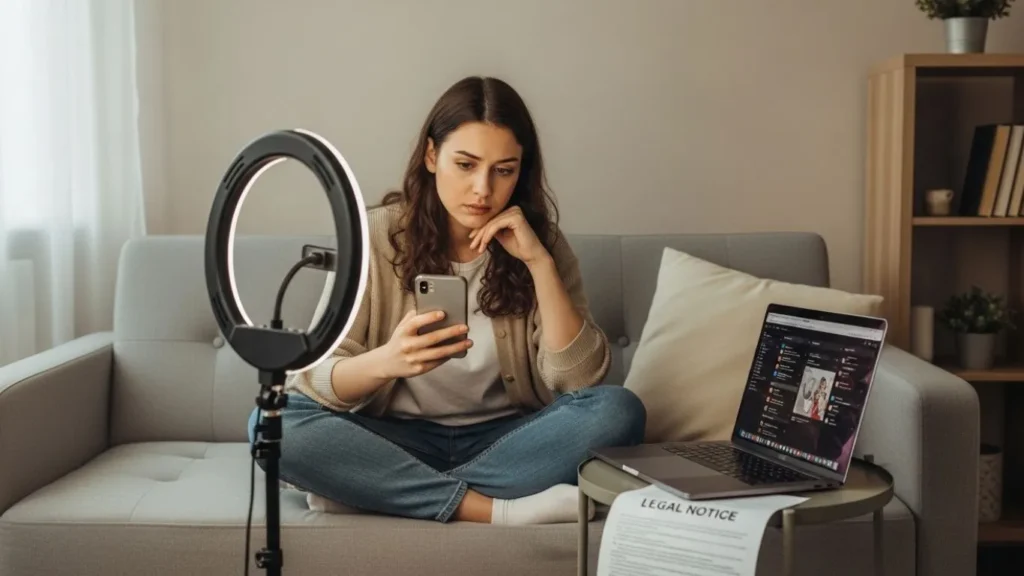 social media creator faces legal risk