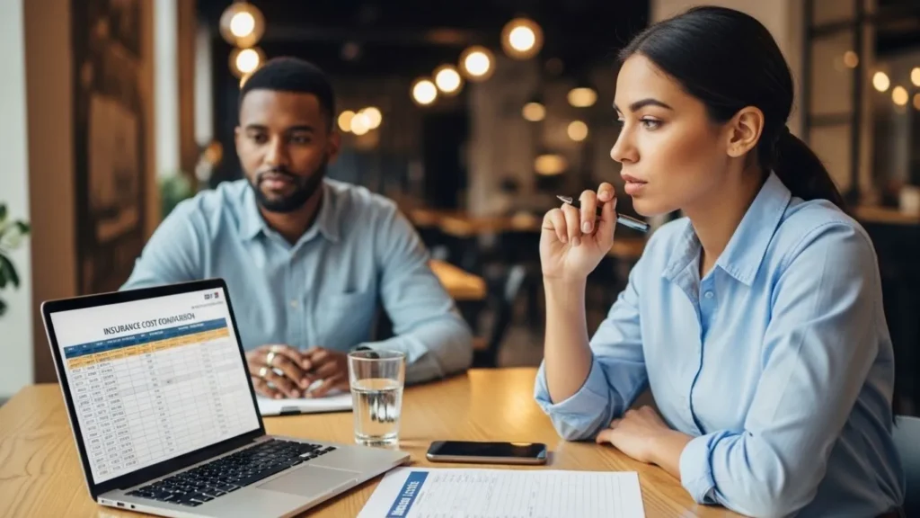 business owner comparing insurance costs