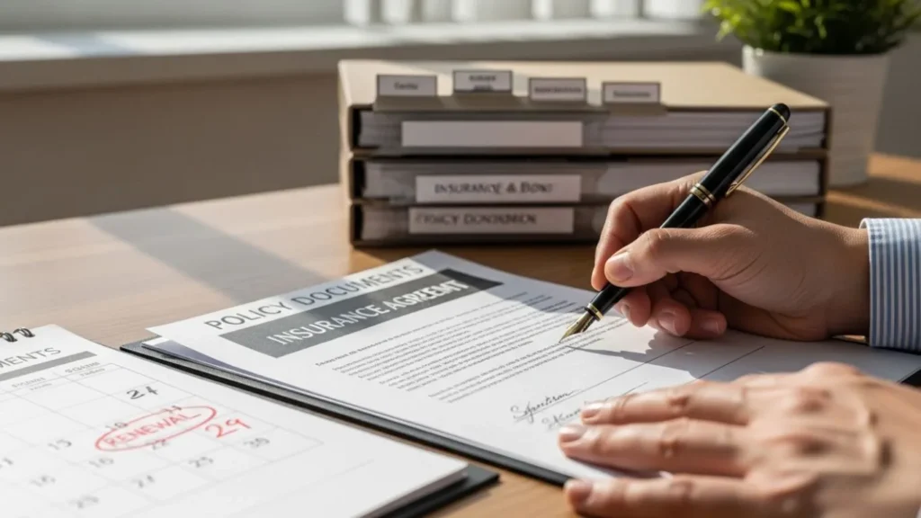 Signing insurance policy documents