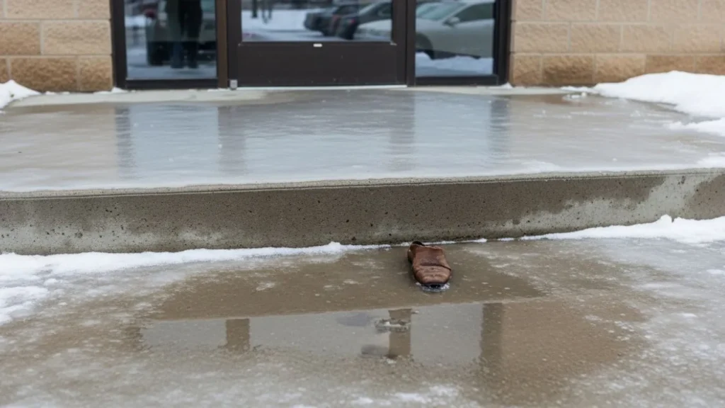 icy entrance slip fall claim