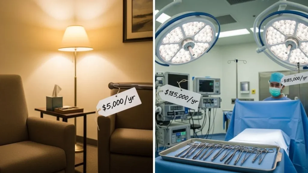 psychiatrist vs neurosurgeon insurance cost