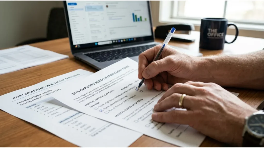 signing employee benefits enrollment