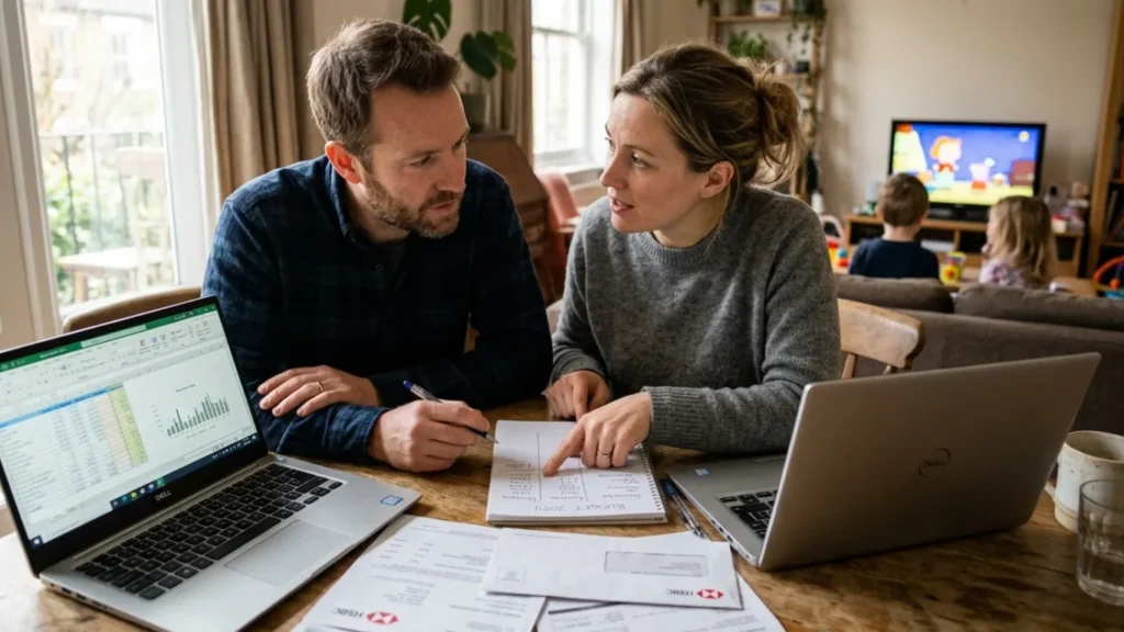 family reviewing insurance documents