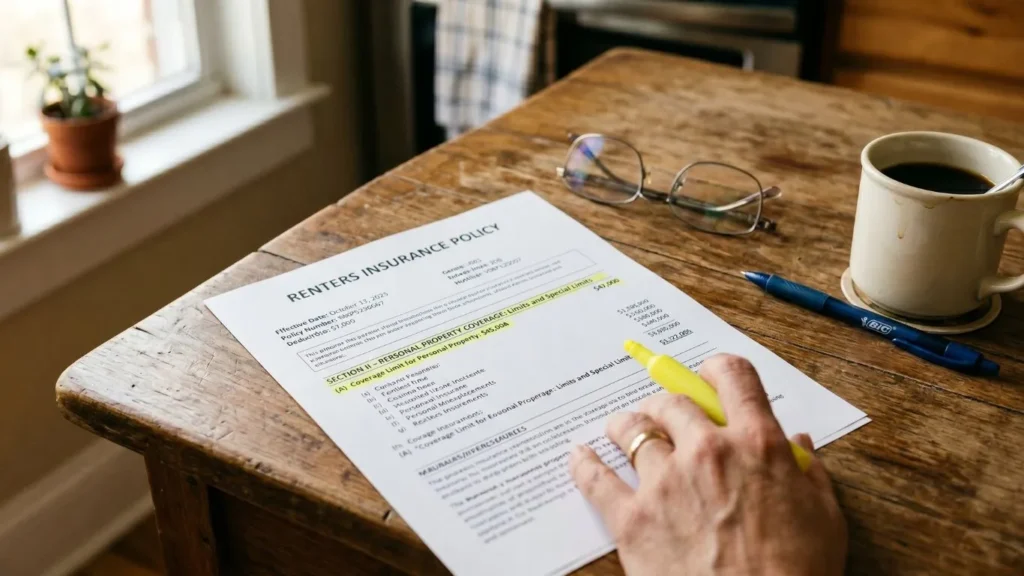 highlighting renters policy limits