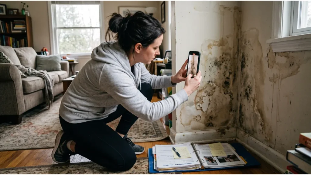 homeowner documenting property damage