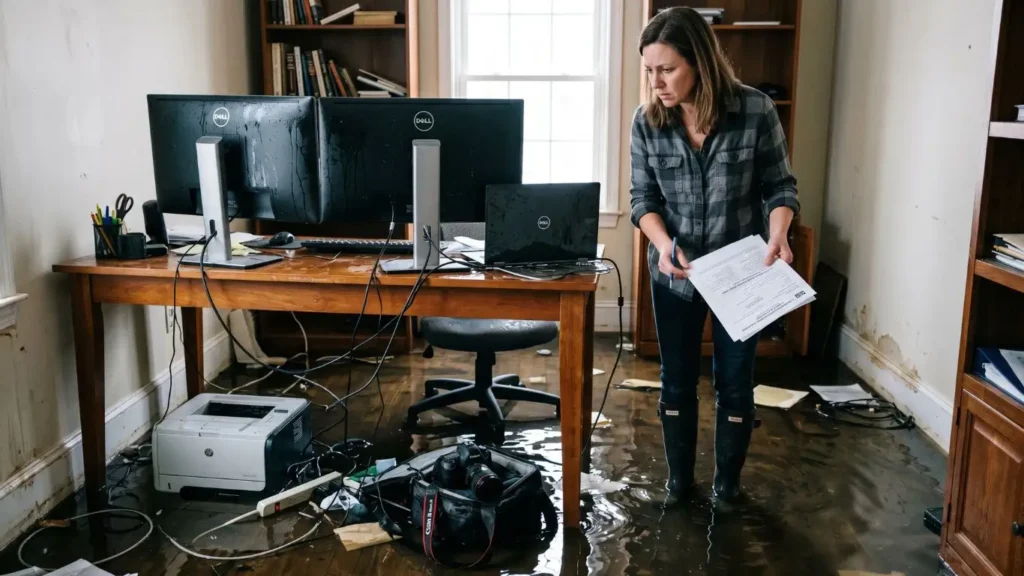 Damaged business equipment