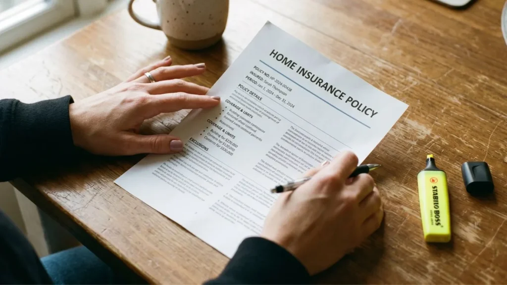 Woman reviewing renters insurance policy