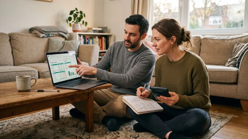  couple calculating monthly premium