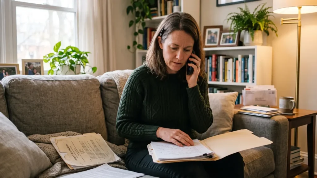 person calling insurance company representative