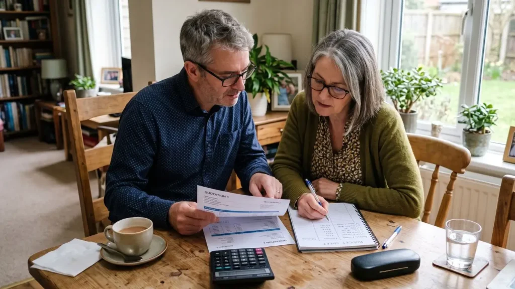 couple comparing insurance costs