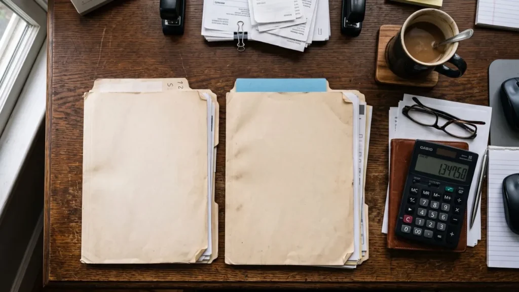 two insurance policy folders